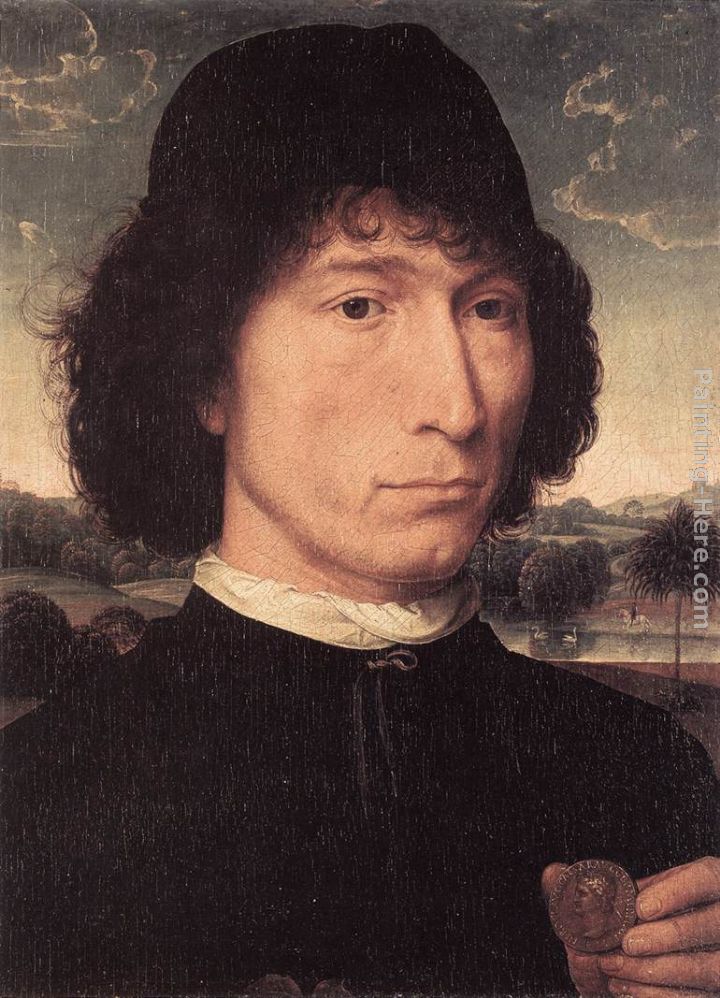 Portrait of a Man with a Roman Coin painting - Hans Memling Portrait of a Man with a Roman Coin art painting Portrait of a Man with a Roman Coin painting - Hans Memling Portrait of a Man with a Roman Coin art painting